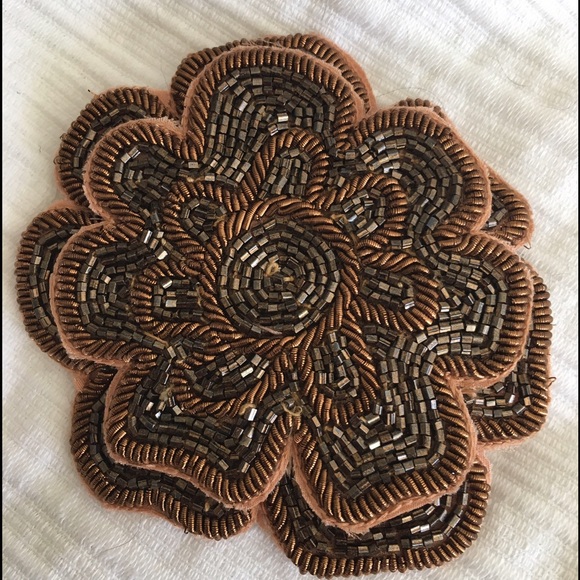 Colette Malouf Copper Brown Floral Clip main image 4
